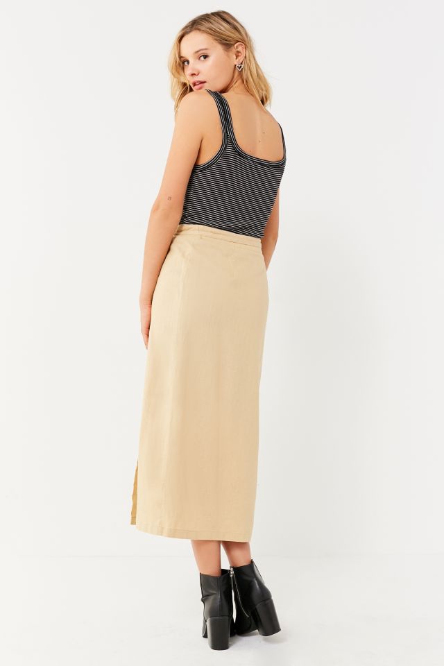 UO Linen Wrap Midi Skirt #2