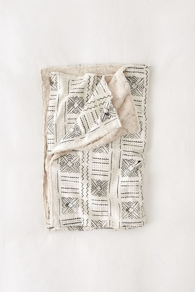 Cozy Nomad Mudcloth Faux Fur Throw Blanket #2