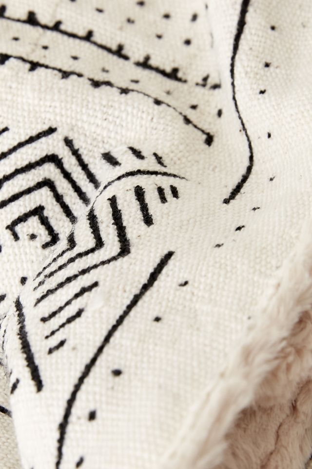 Cozy Nomad Mudcloth Faux Fur Throw Blanket #4