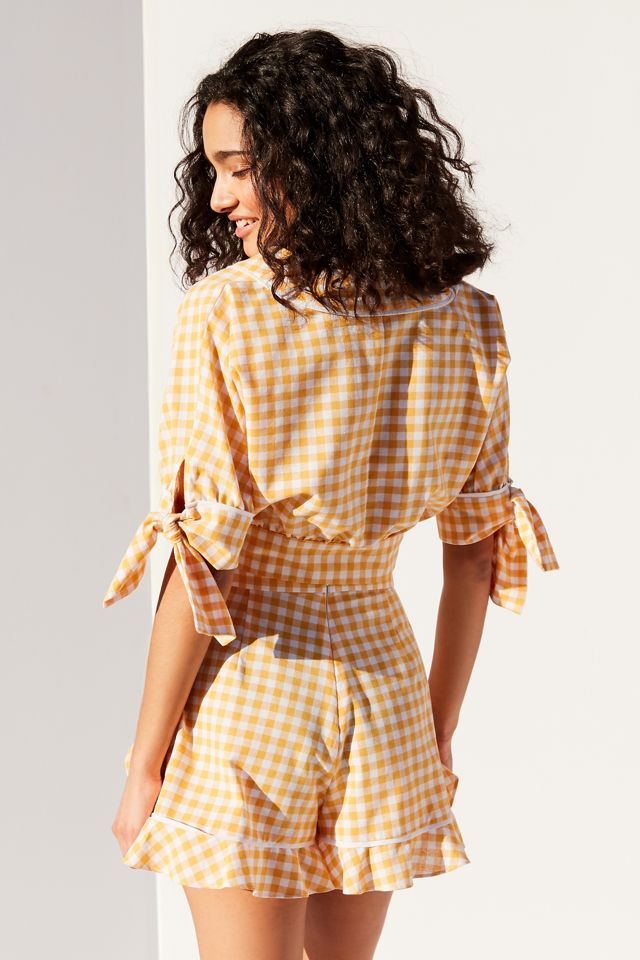 The Fifth Label Idyllic Gingham Tie Cropped Top #3