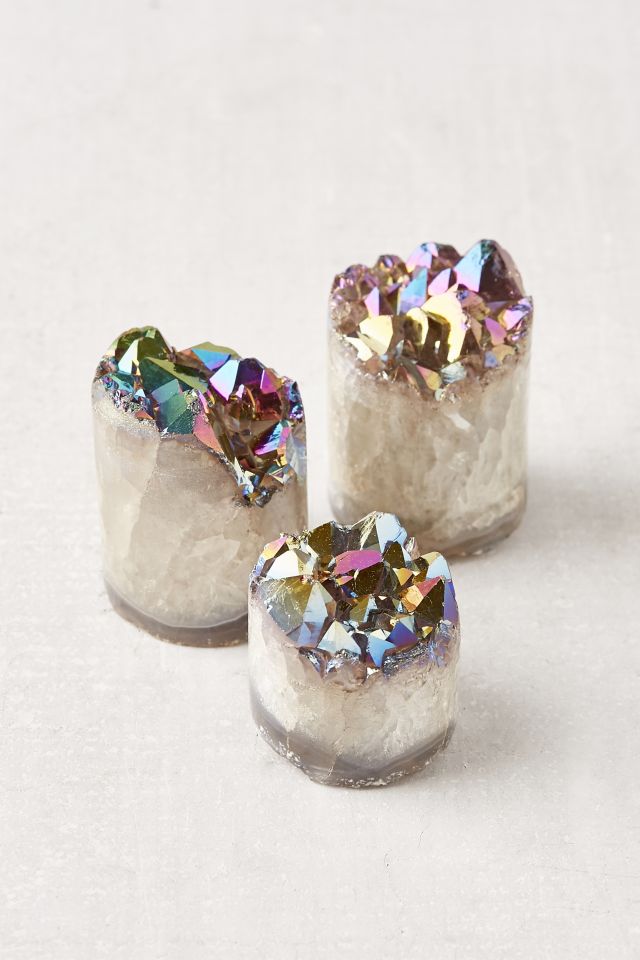 Rainbow Aura Quartz Crystal Sculpture #2