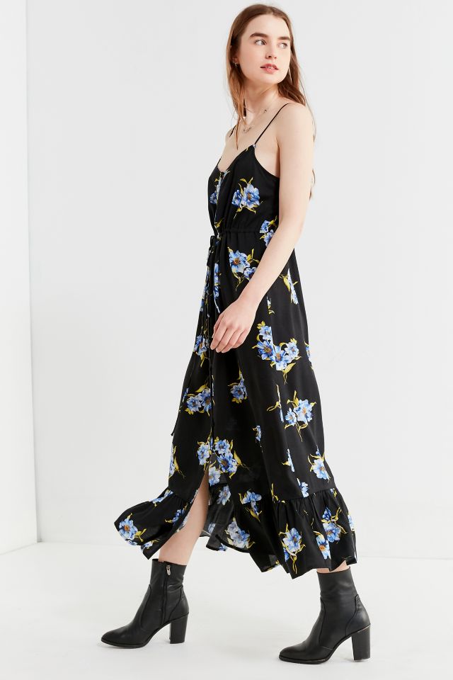UO Button-Down Ruffle-Hem Midi Dress  #4