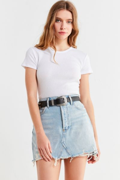 AGOLDE Quinn Denim Mini Skirt Vega Urban Outfitters