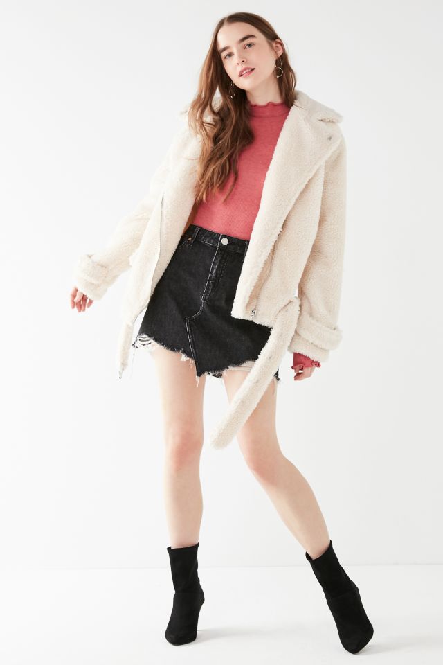 J.O.A. Oversized Faux Sherpa Coat #1