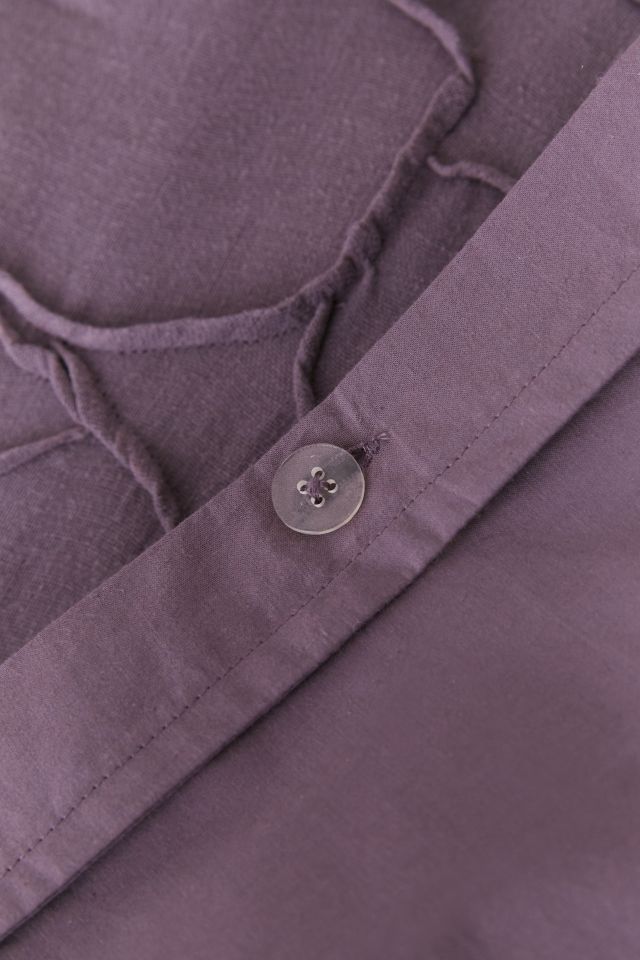 Lumi Purple Floral Roping Duvet Cover #4