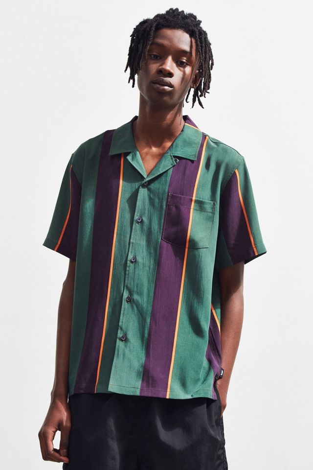 Stussy Big Stripe Short Sleeve Button-Down Shirt | Urban Outfitters
