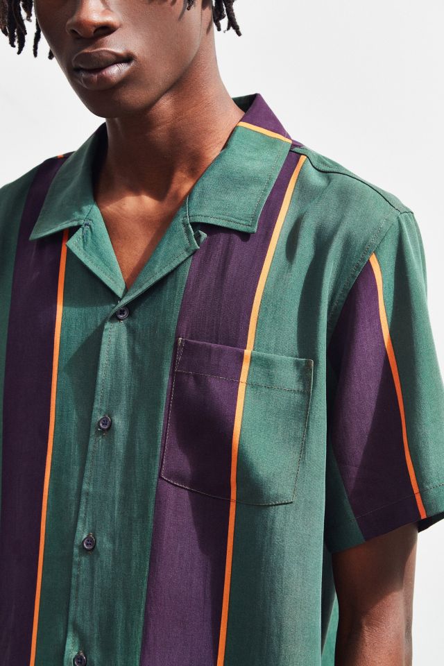 Chemise Boutonnée Manches Courtes Stussy Big Stripe #4