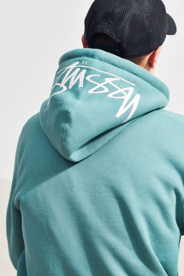 Stussy Stock Applique Green Hoodie Sweatshirt #2