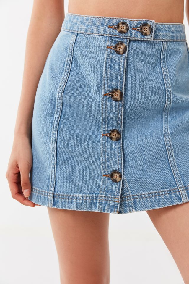 BDG - Minijupe en denim avec bouton en corne #1