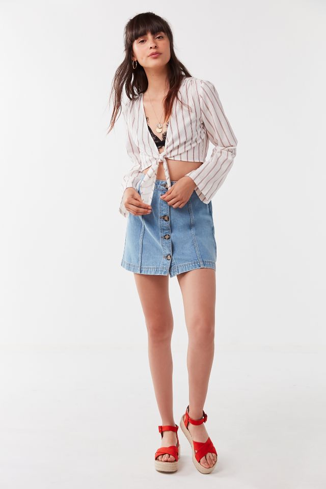 BDG - Minijupe en denim avec bouton en corne #2