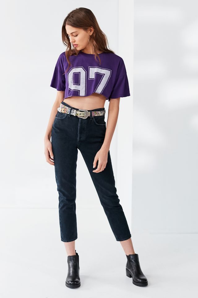 Truly Madly Deeply Varsity Cropped Tee #1