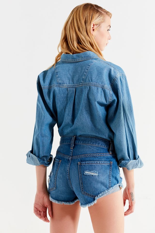 BDG Boyfriend Low-Rise Distressed Denim Short #1
