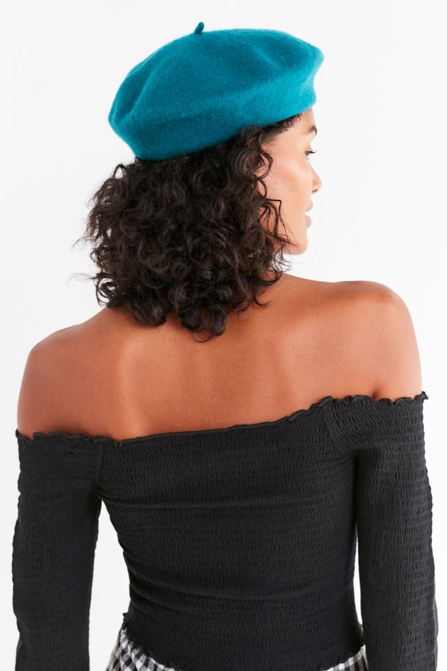 UO Smocked Long Sleeve Solid Bardot Top #2