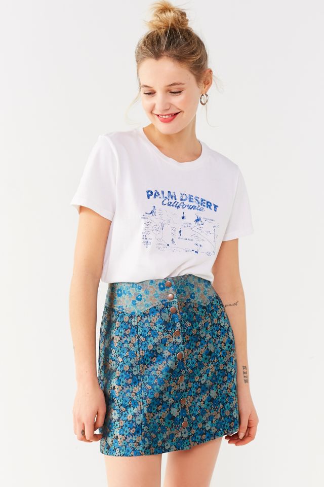 UO Western Floral Button-Down Skirt