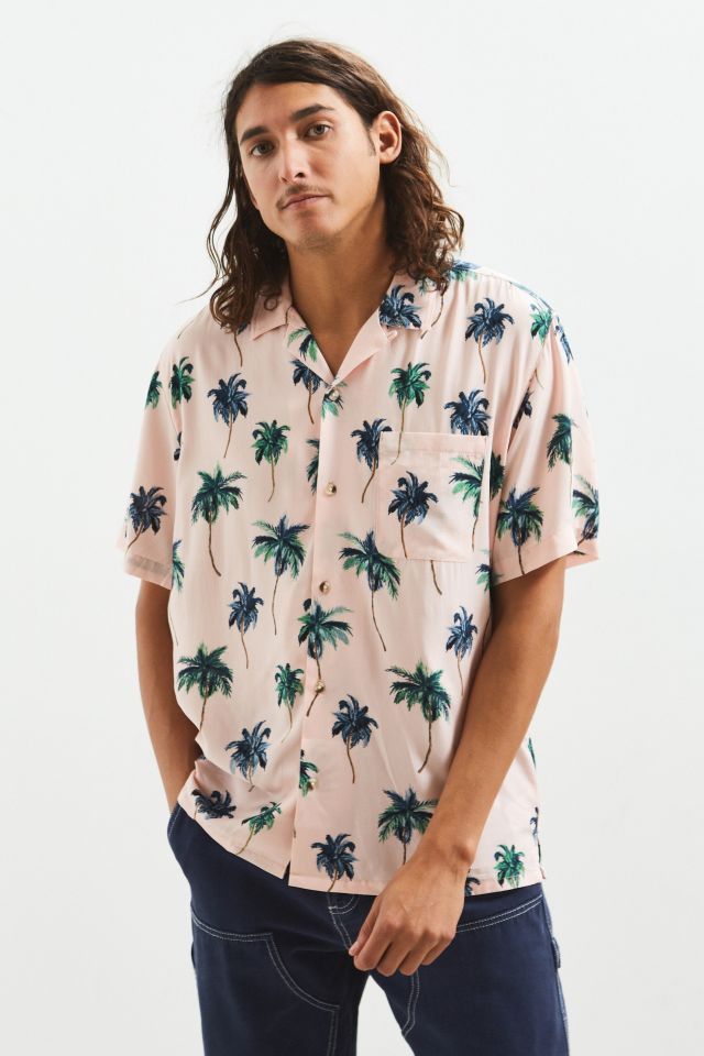 UO Palm Rayon Short Sleeve Button-Down Shirt #1