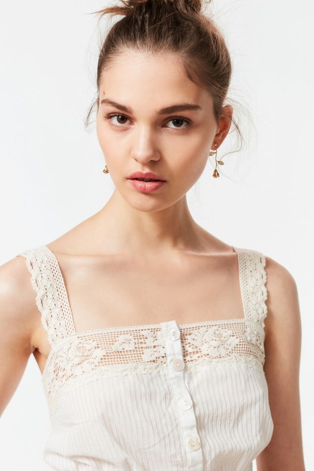 UO Jilly Ann Button-Down Lace Cami #4