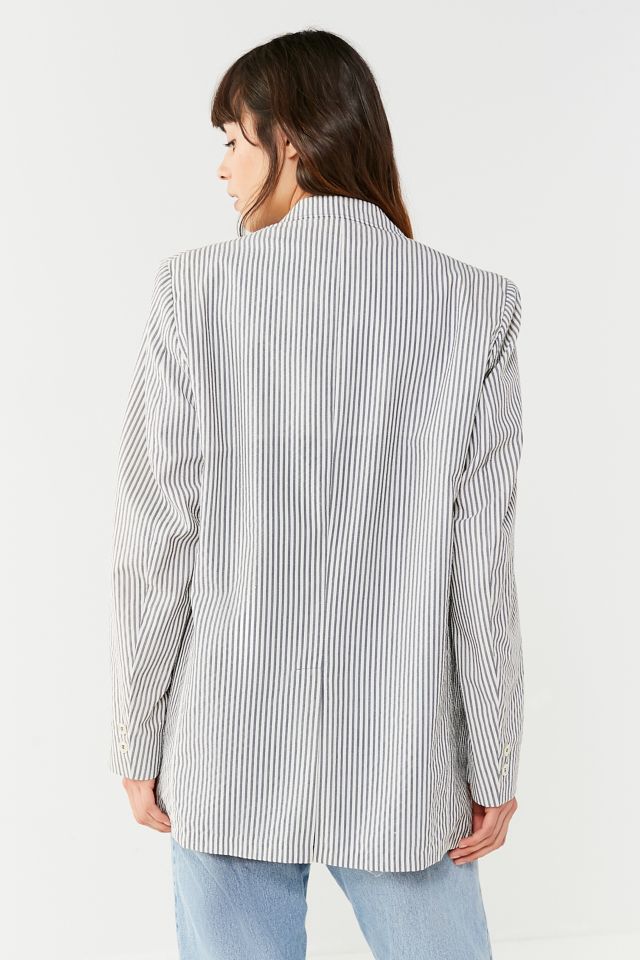 Vintage Seersucker Striped Blazer #2