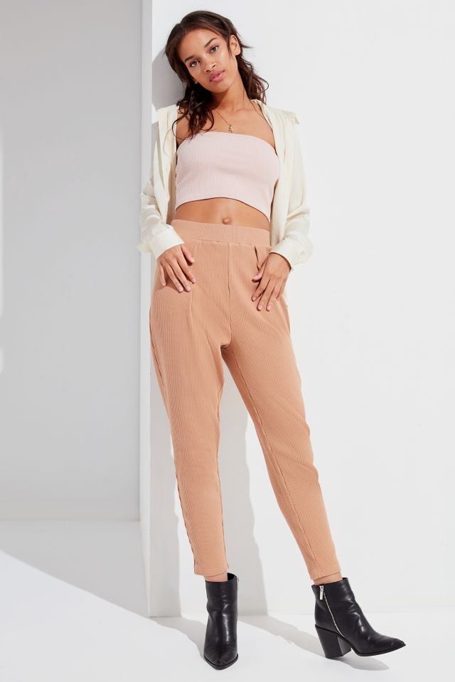 UO Noelle Ribbed Knit Carrot Pant #4