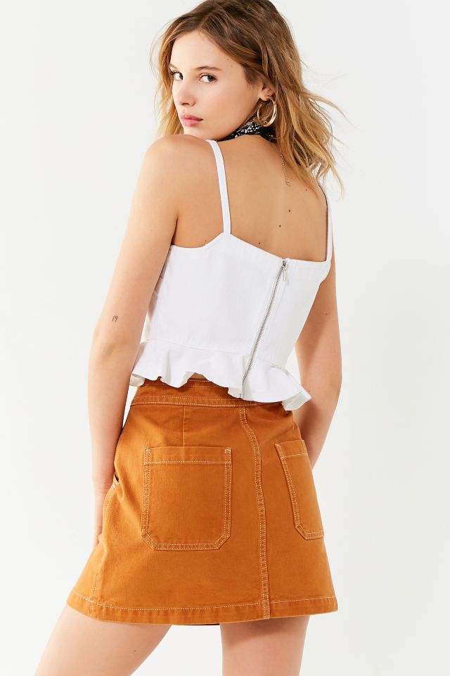 UO White Denim Peplum Tank Top #2