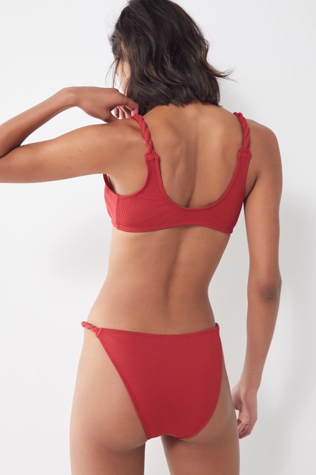 Out From Under Wynona Ribbed Knot-Front Bikini Top #1
