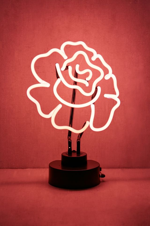 Cabbage Rose Neon Sign Table Lamp #1