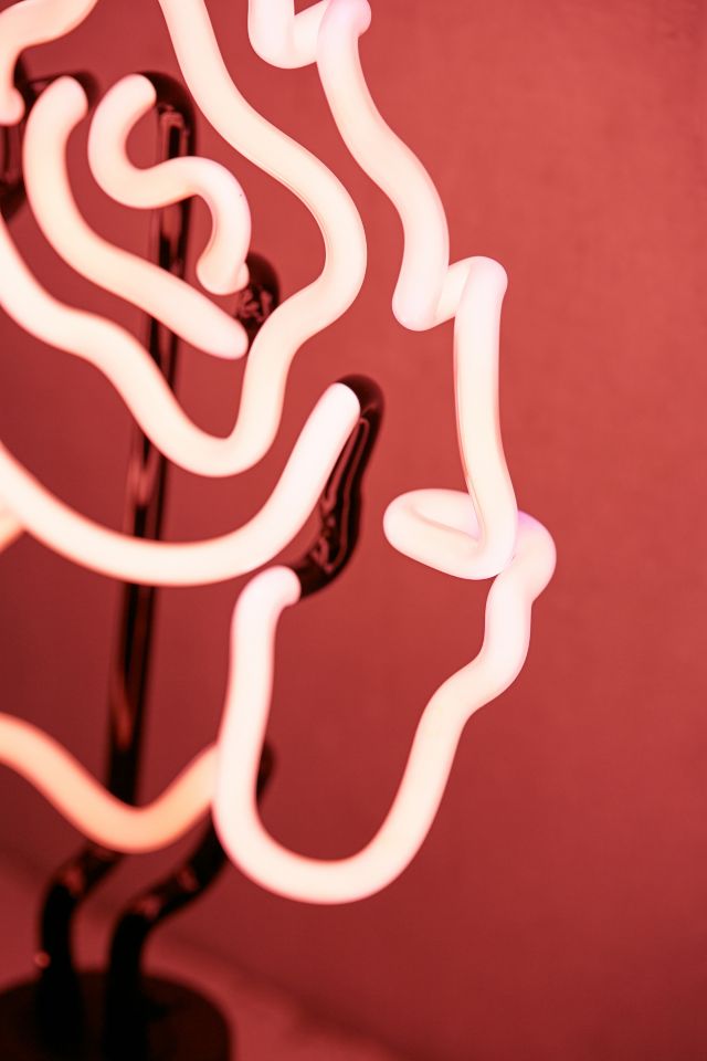 Cabbage Rose Neon Sign Table Lamp #3
