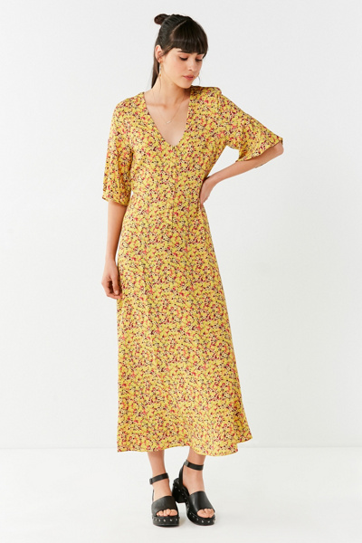 chinese dress ladies Gottex Beach Life Terra Printed Puff Sleeve Midi Dress Cover-Up main image 0