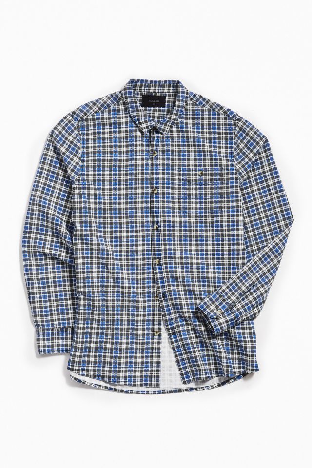 Rolla’s Men At Work Navy Flannel Button-Down Shirt #1