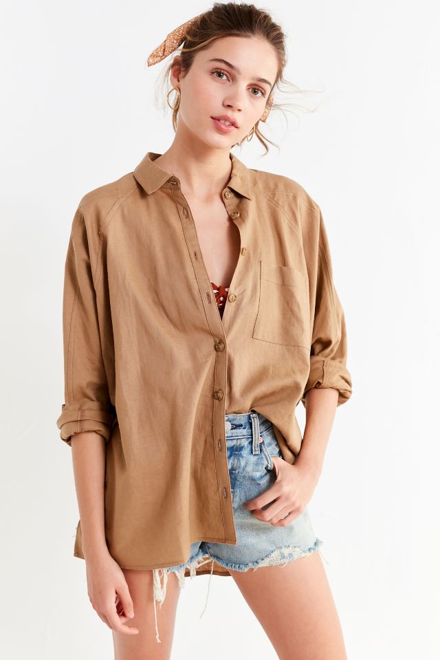 UO Brendan Button-Down Linen Shirt #3