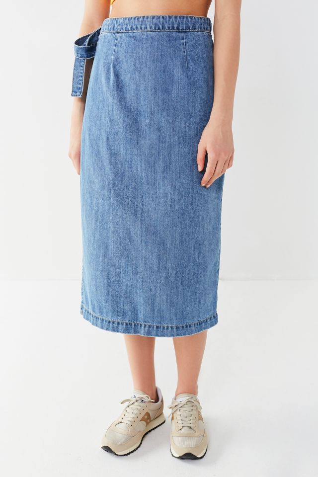 LF Markey Denim Wrap Midi Skirt #2