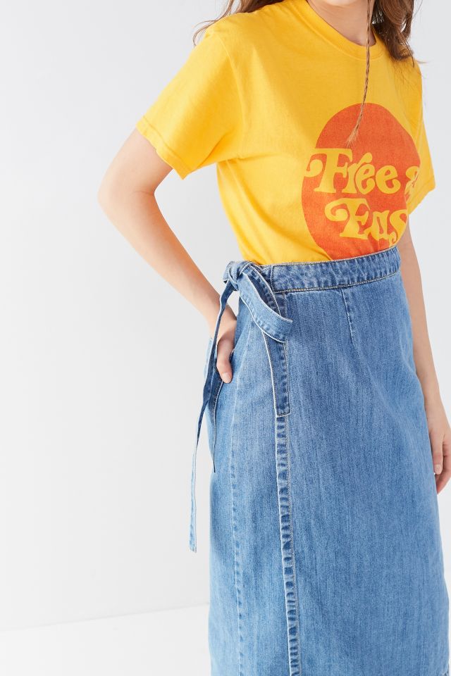 LF Markey Denim Wrap Midi Skirt #3