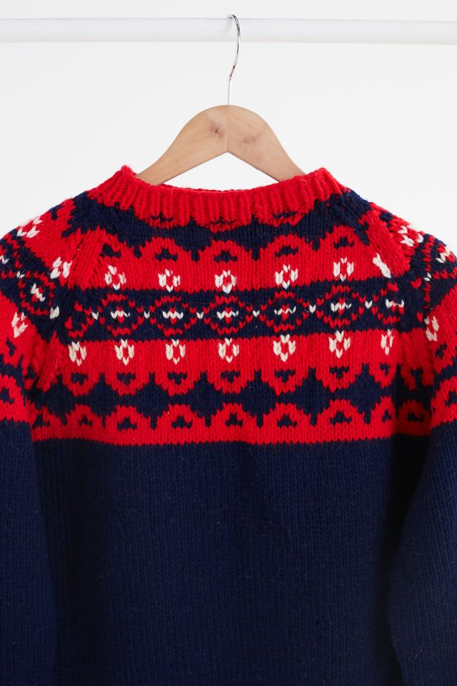 Vintage Navy + Red Fair Isle Ski Sweater #1