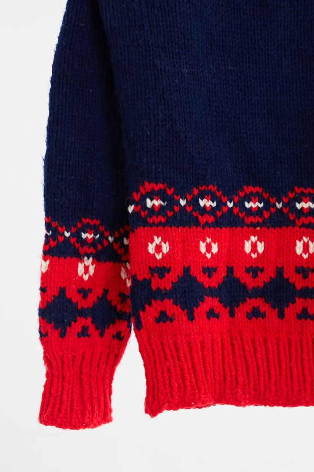 Vintage Navy + Red Fair Isle Ski Sweater #2