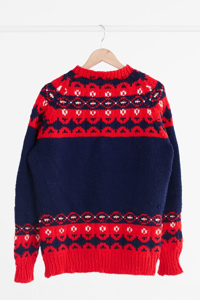 Vintage Navy + Red Fair Isle Ski Sweater #3