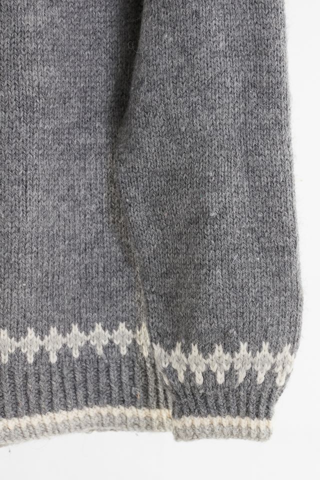 Vintage Grey + White Fair Isle Ski Sweater #3