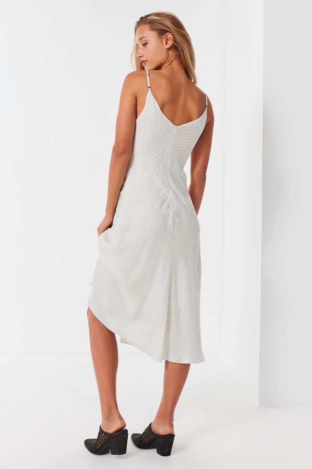 CAARA Bay Area Asymmetrical Striped Midi Dress #1