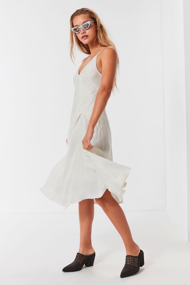 CAARA Bay Area Asymmetrical Striped Midi Dress #3
