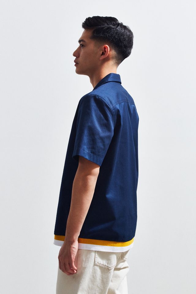 Chemise boutonnée à manches courtes avec ourlet en tricot côtelé Calvin Klein. #3