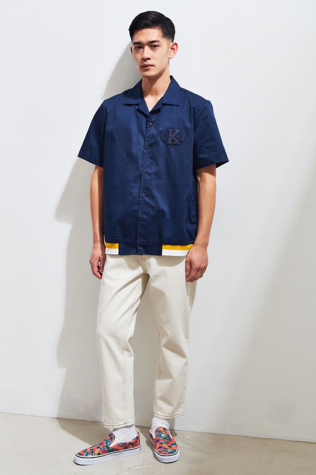 Chemise boutonnée à manches courtes avec ourlet en tricot côtelé Calvin Klein. #5