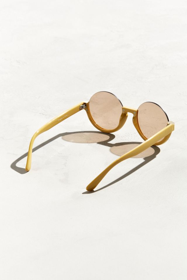 Plastic Low Half-Frame Round Sunglasses #3