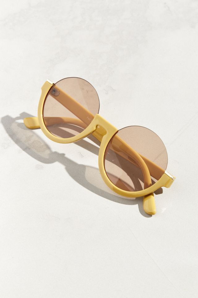 Plastic Low Half-Frame Round Sunglasses #4