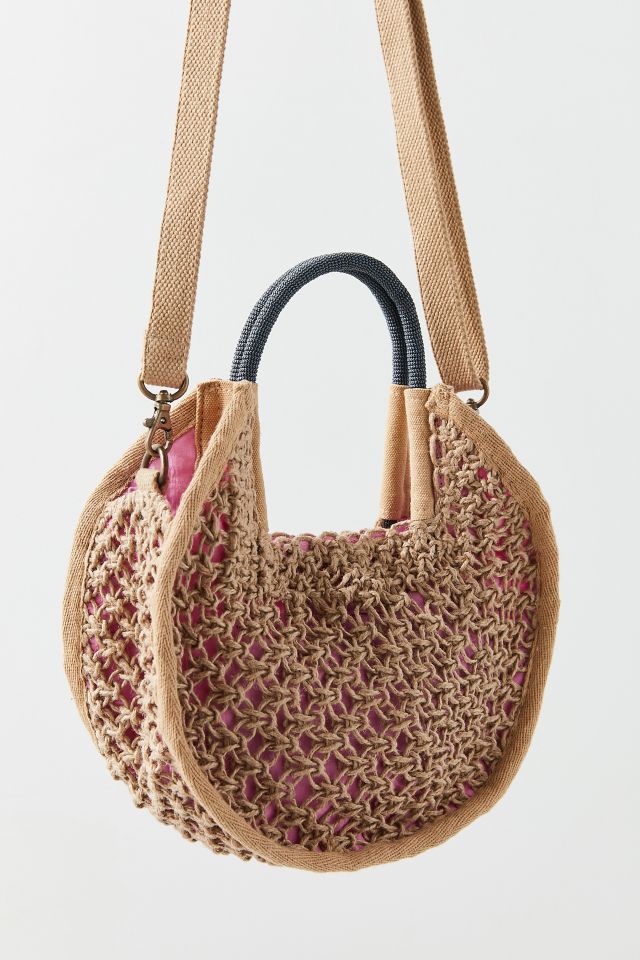 Small Circle Straw Tote Bag #3
