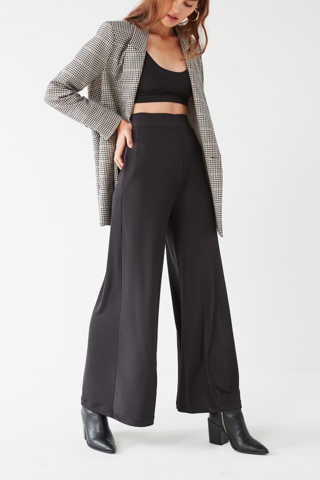 UO Naomi Wide-Leg High-Rise Shine Pant | Urban Outfitters