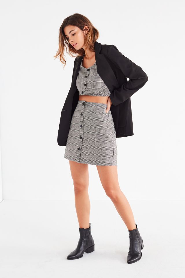UO Button-Down Plaid Two-Piece Set #1
