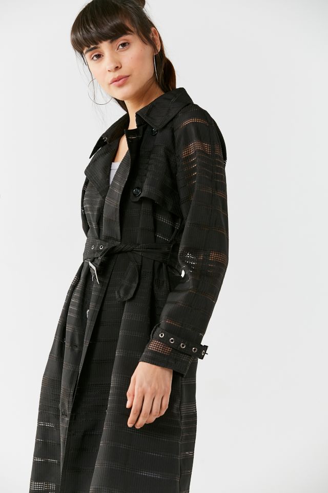 UO Striped Mesh Trench Coat #2