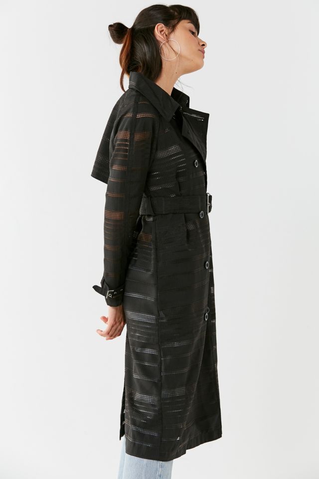 UO Striped Mesh Trench Coat #3