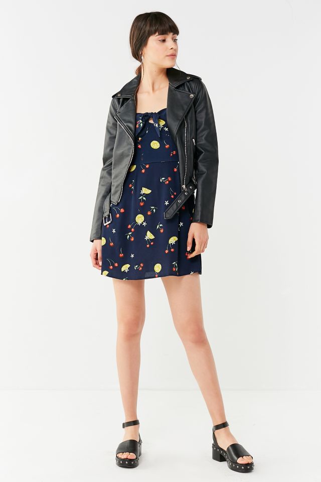 UO Faux Leather Belted Moto Jacket #1