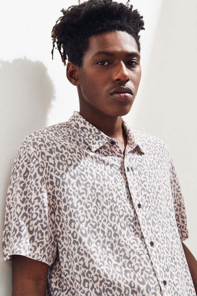 Insight Pink Leopard Short Sleeve Button-Down Shirt #2