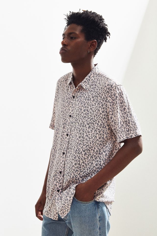 Insight Pink Leopard Short Sleeve Button-Down Shirt #3