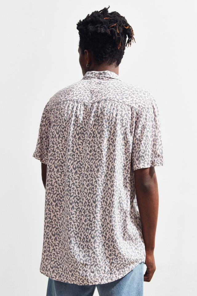 Insight Pink Leopard Short Sleeve Button-Down Shirt #4